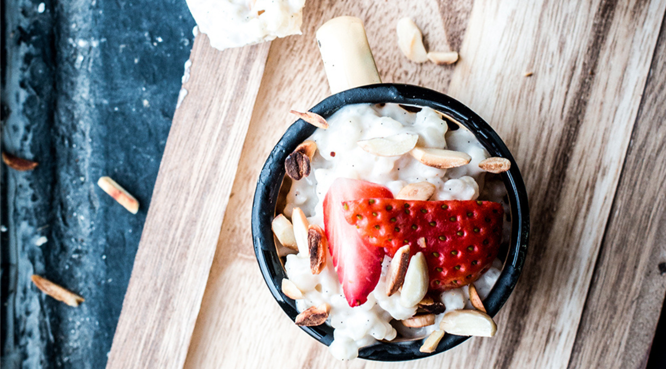 Almond Rice Pudding & Strawberries