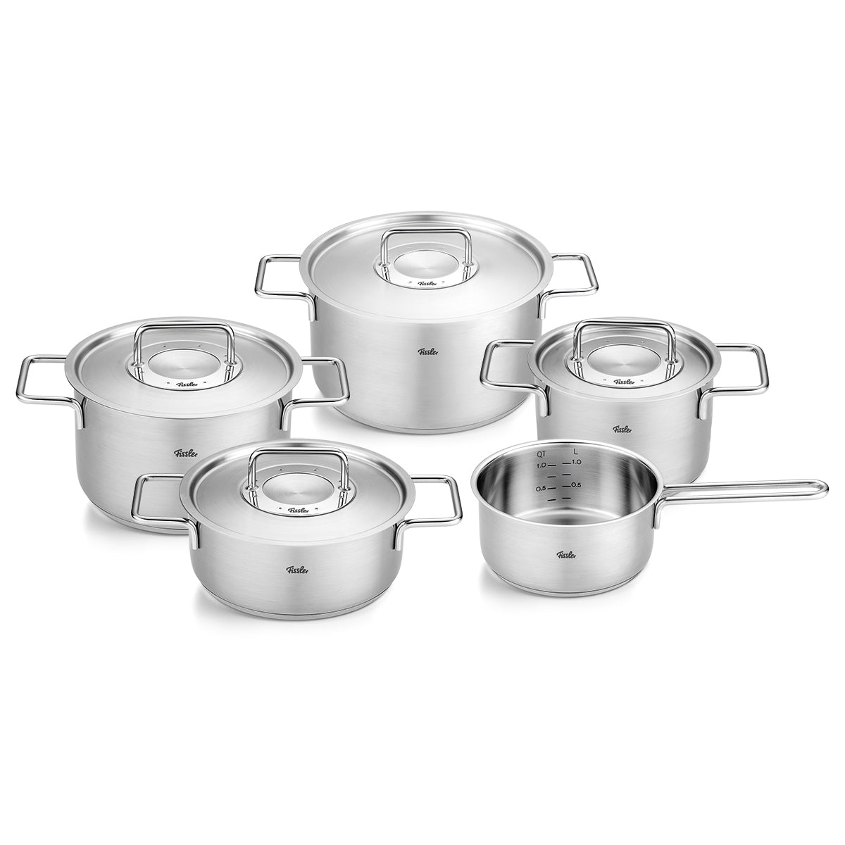 Pure Collection Stainless Steel 9 Piece Cookware Set with Metal