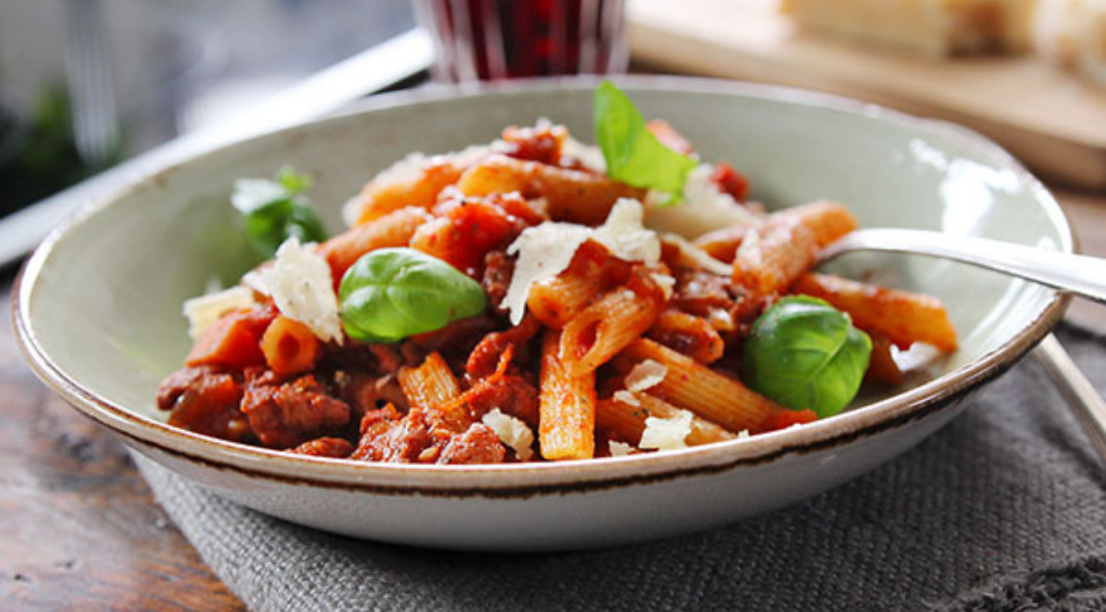 Penne in a Salsiccia Bolognese Sauce