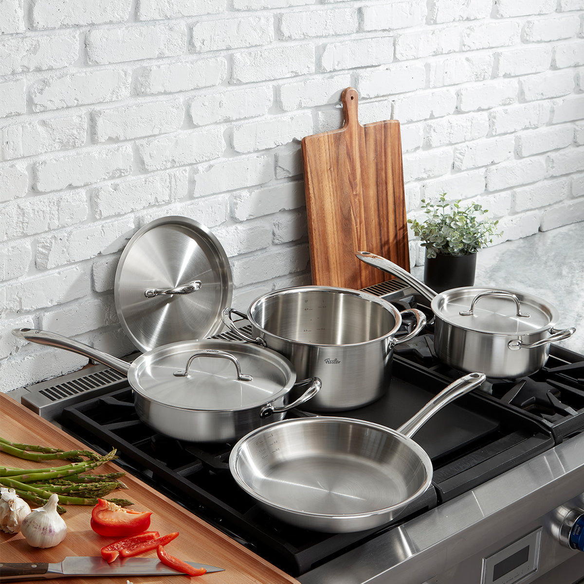 7-Piece 5 Ply Stainless Steel Cookware - German Made Durability