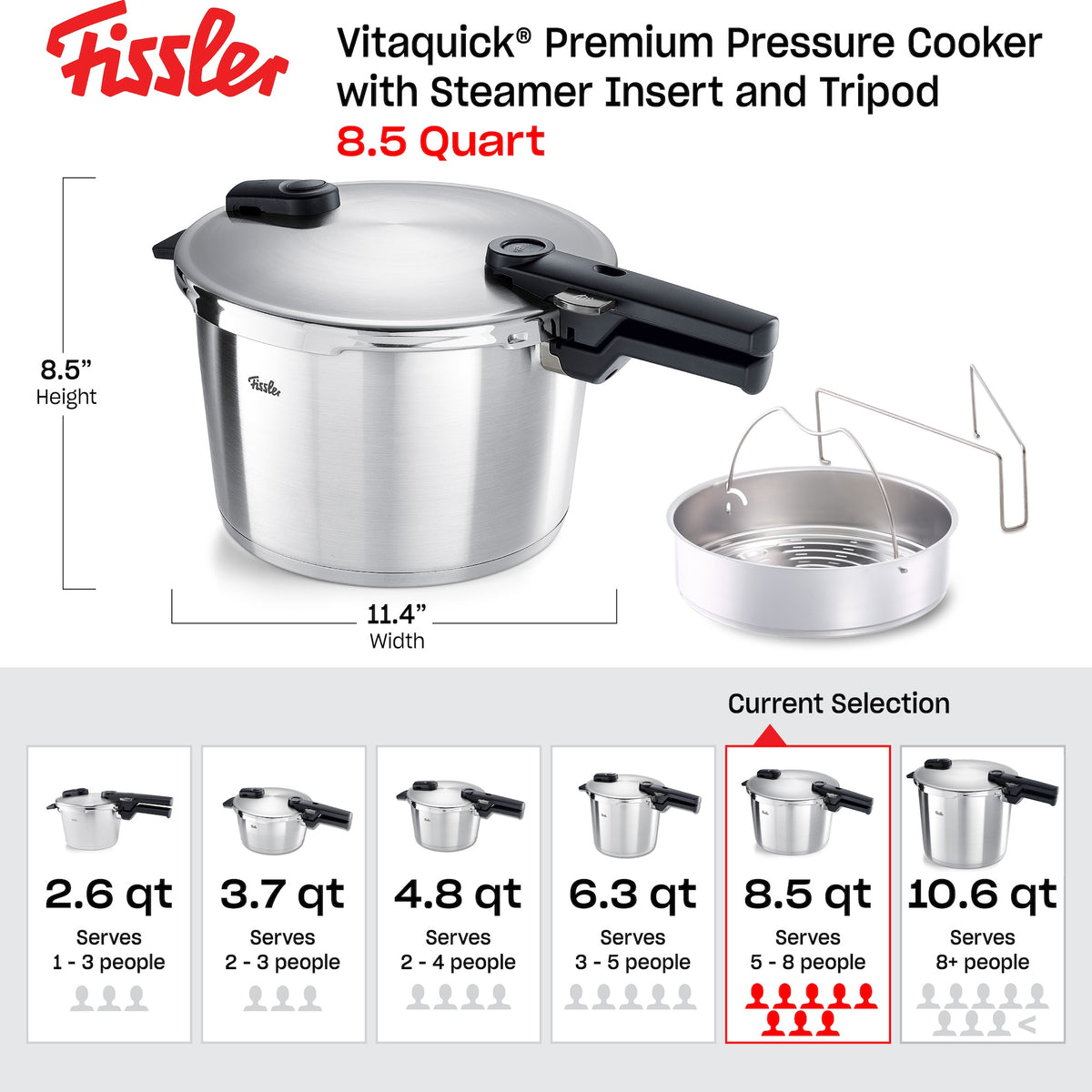 Fissler Vitaquick Premium 8.5qt Pressure Cooker Bundle