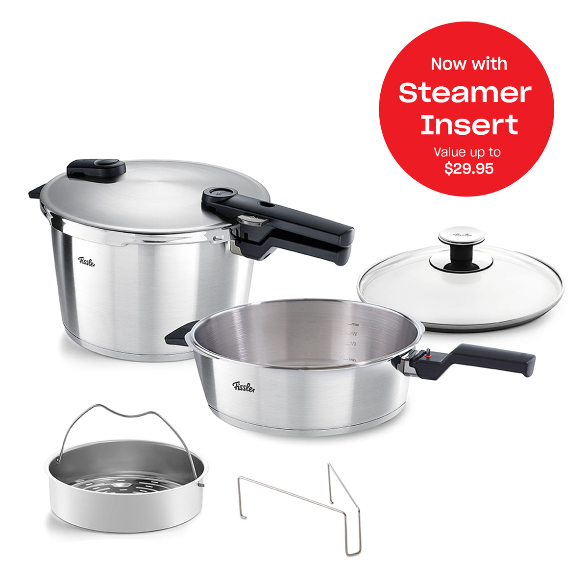 Vitaquick® Premium 3 Piece Set: 4.2 Quart Pressure Skillet and 8.5 ...
