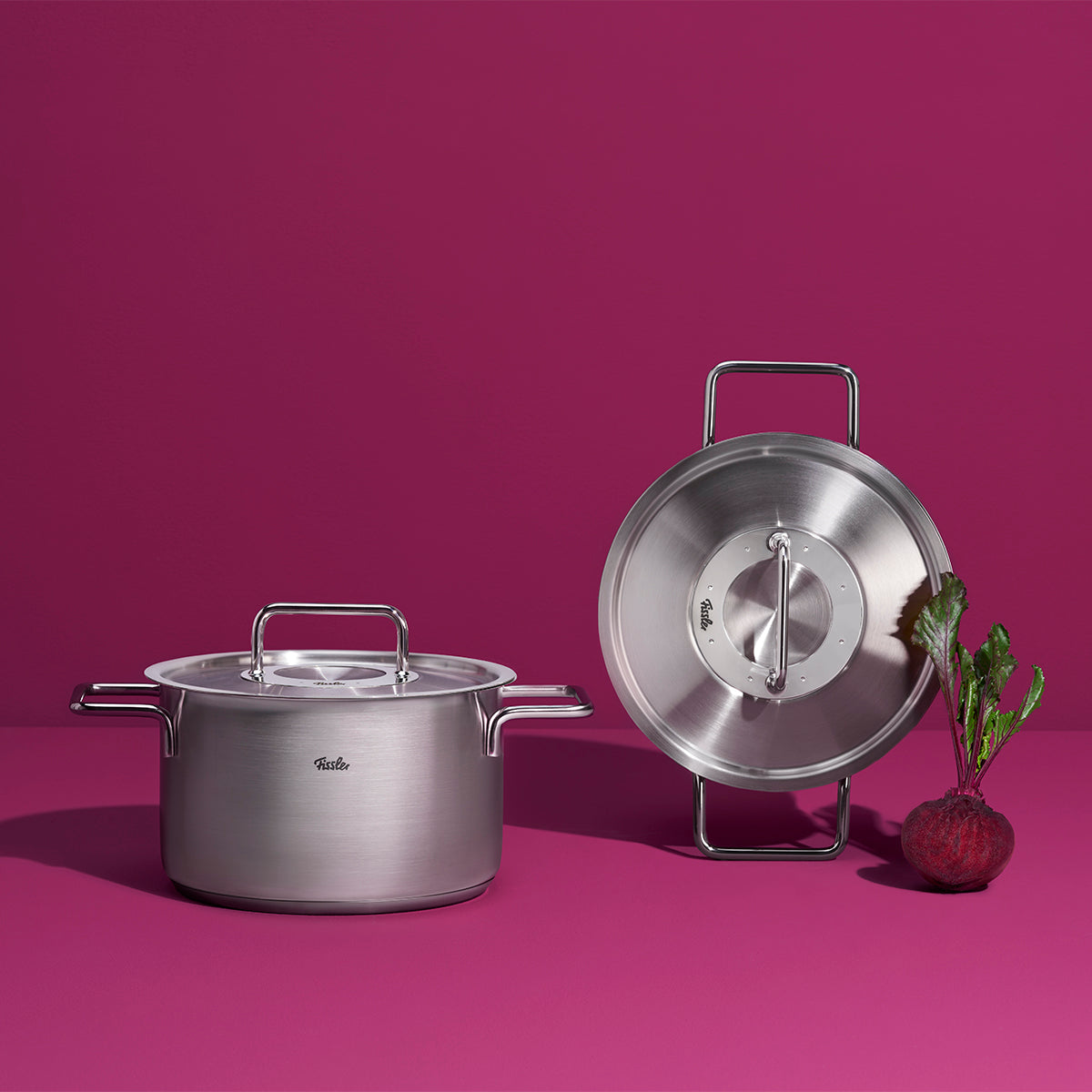 Fissler ラウンドポット19cm 鋳物ホーロー鍋 フランス製 Fissler Pure Collection Rondeau with Metal Lid | Fissler