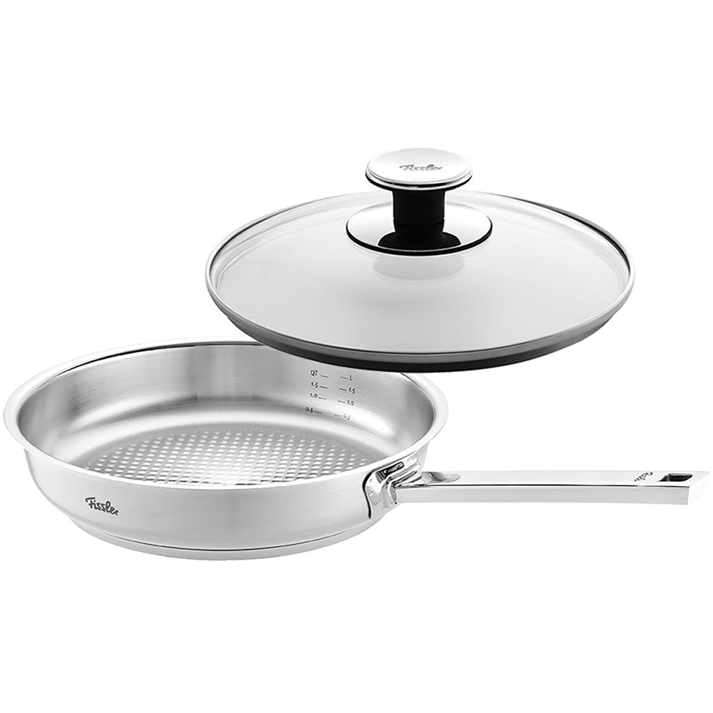 Original-Profi Collection  Stainless Steel Frying Pan & Glass Lid Bundle